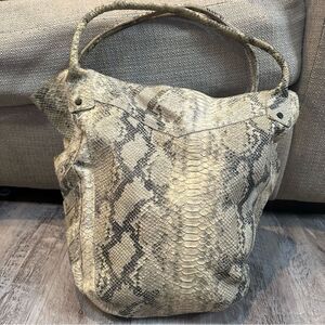 HOUSE OF HARLOW Python Leather Bag Boho Hobo Slouchy Bucket‎ Animal Print